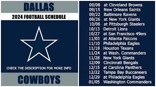 2024 Dallas Cowboys Football Schedule [upl. by Esined]