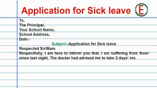 Sick Leave Application  Formal Letter application [upl. by Hras932]