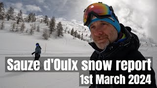 Sauze dOulx snow report [upl. by Dickman517]