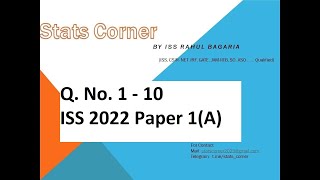 ISS 2022 paper 1st  Question No 1 to 10 [upl. by Ardnasxela]