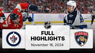 NHL Highlights  Jets vs Panthers  November 16 2024 [upl. by Eluj]