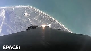 Fly to space and back in amazing SpaceX booster cam video  Launch to Florida landing [upl. by Aihsekal]