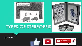 TYPES OF STEREOPSIS  Lecture by Kriti Mitra [upl. by Lodie]