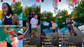 Adin Ross Catches 3rd STRIKE amp Tee Grizzley makes him STRIP amp Throws Him in the LAKE [upl. by Lateh]