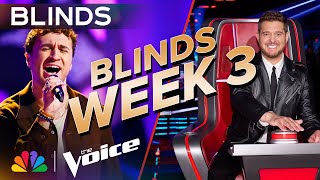 ShowStopping Blind Auditions from Week 3  The Voice  NBC [upl. by Akenahc]