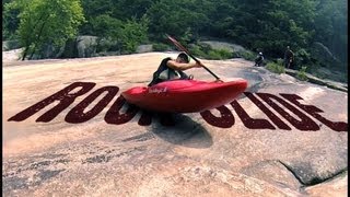 Rock Sliding in Plastic Kayaks  Behind the scenes [upl. by Eesyak]