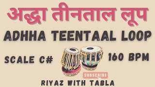 Adhha Teentaal Loop 16 Beats  C Kali 1  160 BPM  Teentaal Punjabi Theka teentaal tablaloops [upl. by Artina594]