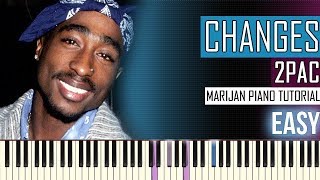 How To Play 2Pac  Changes  Piano Tutorial EASY  Sheets [upl. by Yhpos406]