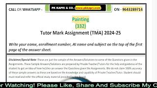 Nios Painting 332 Solved Assignment 2025  NIOS TMA Answer 2024 25 Painting 332 Class 12 in English [upl. by Dorisa145]