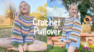 Easy Crochet Striped Pullover Tutorial  Hayhay Crochet [upl. by Hgielhsa]