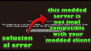 Solucionar Error De this modded server is not impl compatible De Minecraft Forge Aternos [upl. by Eynenihc80]