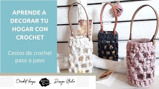 Cómo DECORAR TARRO o FRASCO DE CRISTAL EN CROCHET paso a paso en 5 MINUTOS [upl. by Harras]