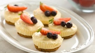 3 Ingredient Little Lemon Cheesecakes [upl. by Kcireddor]