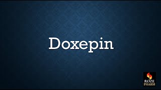 Doxepin pronunciation antidepressant drug anxiety TCA medicine pharm How to say [upl. by Loggia]