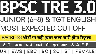 BPSC TRE 30 JUNIOR amp TGT ENGLISH MOST EXPECTED CUT OFF  BPSC TRE 30 ENGLISH CUT OFF bpsc [upl. by Yentrok563]