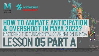 How to Animate Anticipation amp Overshoot in Maya  Lesson5PartA  Maya Animation for Beginners Live [upl. by Navannod]