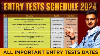 All Entry Tests Schedule 2024  40 Engineering Medical amp University Test Dates [upl. by Elberfeld]