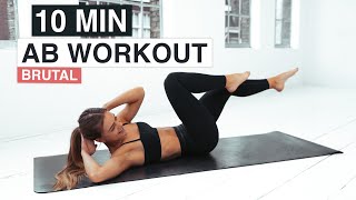 10 MIN BRUTAL AB WORKOUT TO GET RIPPED ABS  No Equipment Home Workout [upl. by Ellehcor]