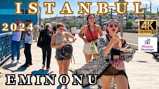 ISTANBUL 4K WALKING TOUR  EMINONU GALATA BRIDGE SEA FOODS RESTAURANTS  JUNE 2024  UHD 60FPS [upl. by Nalac46]