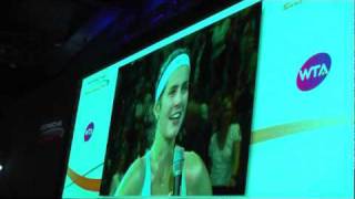 Julia Goerges vs Samantha Stosur winner interview  Porsche Tennis Grand Prix 2011 [upl. by Ghiselin630]