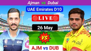 AJM vs DUB Live  UAE Emirates D10 Live  UAE T10 Live Match  T10 Live Match  Prediction [upl. by Idok]