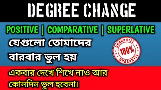 Learn Degree Change PositiveComparativeSuperlative  Common Mistakes Explained [upl. by Hennahane]