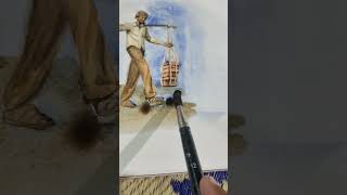 Figurative painting in watercolor demo for students art watercolor [upl. by Aggri431]