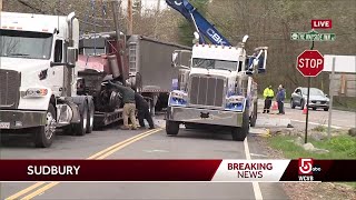 3 killed after fiery crash between van tractor trailer in New Jersey [upl. by Adabel]