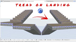 Remove tread on stair landing archicad Shorts [upl. by Waxler]