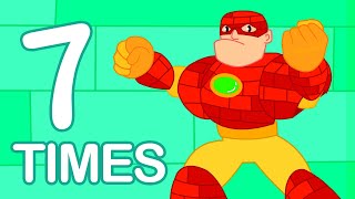 7 Times Table Song with Super Heroes  Multiplication Song for Kids  Learn Math for Preschoolers [upl. by Nirok]