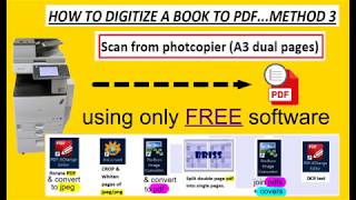 How to digitise a book to PDF  using an A3 Photocopier Method 3 [upl. by England]