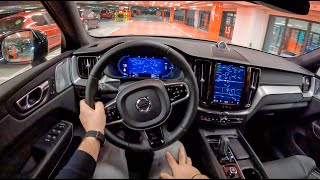 2022 Volvo XC60 Night 20 T8 Plugin Hybrid 405 HP  POV Test Drive 1075 Joe Black [upl. by Trey361]