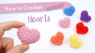 How to Crochet Classic Hearts  Beginner Pattern and Tutorial [upl. by Llemert]