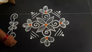 simple rangoli design 51dots small beautiful kolam daily muggulu Anusworld [upl. by Bennett]