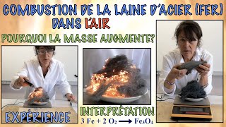 Pourquoi la masse augmente lors de la combustion de la laine dacier fer dans lairInterprétation [upl. by Uile]