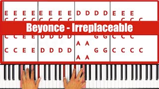 Irreplaceable Beyonce Piano Tutorial Easy Chords [upl. by Zeralda]