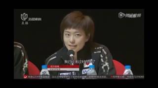 石川佳純が中国語で回答！字幕あり★【世界卓球2015】 [upl. by Enedan]