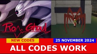 ALL CODES WORK RoGhoul ALPHA ROBLOX  NEW CODES  NOVEMBER 25 2024 [upl. by Kcerb]