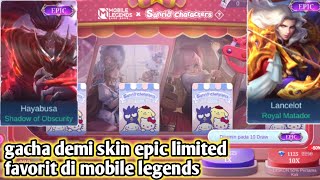 gacha event sanrio mobile legends demi skin epic limited hayabusa dan epic limited lancelot [upl. by Reinert]