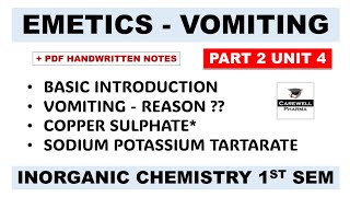 Emetics  Copper Sulphate  Sodium Potassium Tartrate  Part 2 Unit 4  Inorganic Chemistry [upl. by Rifkin]