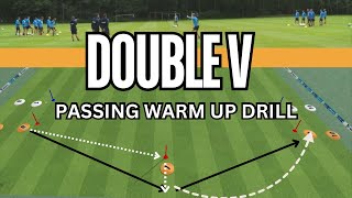 Double V Warm up Passing Drill  FootballSoccer Drills U7 U8 U9 U10 U11 [upl. by Rramal95]