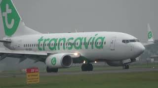 Transavia B737700 Landing Schiphol [upl. by Atikat]