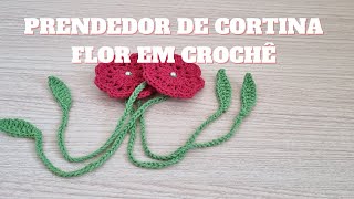 PRENDEDOR DE CORTINA FLOR EM CROCHÊ [upl. by Elocel]