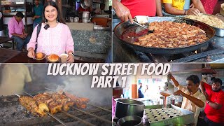 Best LUCKNOW Street Food Part 1  Non Veg Food Tour  Kebabs Chicken Nihari Malai Paan amp More [upl. by Innig]