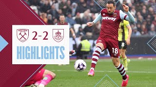 West Ham 22 Burnley  Ings Secures Late Equaliser  Premier League Highlights [upl. by Lena142]