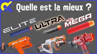 TEST Nerf Elite VS Ultra VS Mega  Qui tire le plus loin [upl. by Burn911]