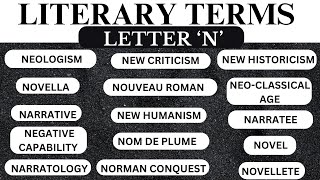 LITERARY TERM SERIES LETTER N DICTIONARY OF LITERARY TERMS [upl. by Je]