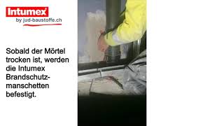 Intumex RS 10 Brandschutzmanschette und Promastop M Brandschutzmörtel Montagevideo [upl. by Nahallac881]