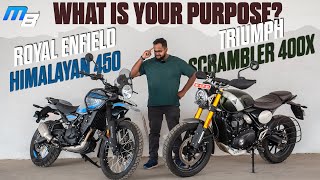 Royal Enfield Himalayan 450 vs Triumph Scrambler 400X  What’s Your Purpose  MotorBeam [upl. by Adamec]