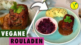 Mit diesen veganen Rouladen überzeugst du jeden Fleischfresser   Vegane Rouladen mit Bratensoße [upl. by Clapper520]